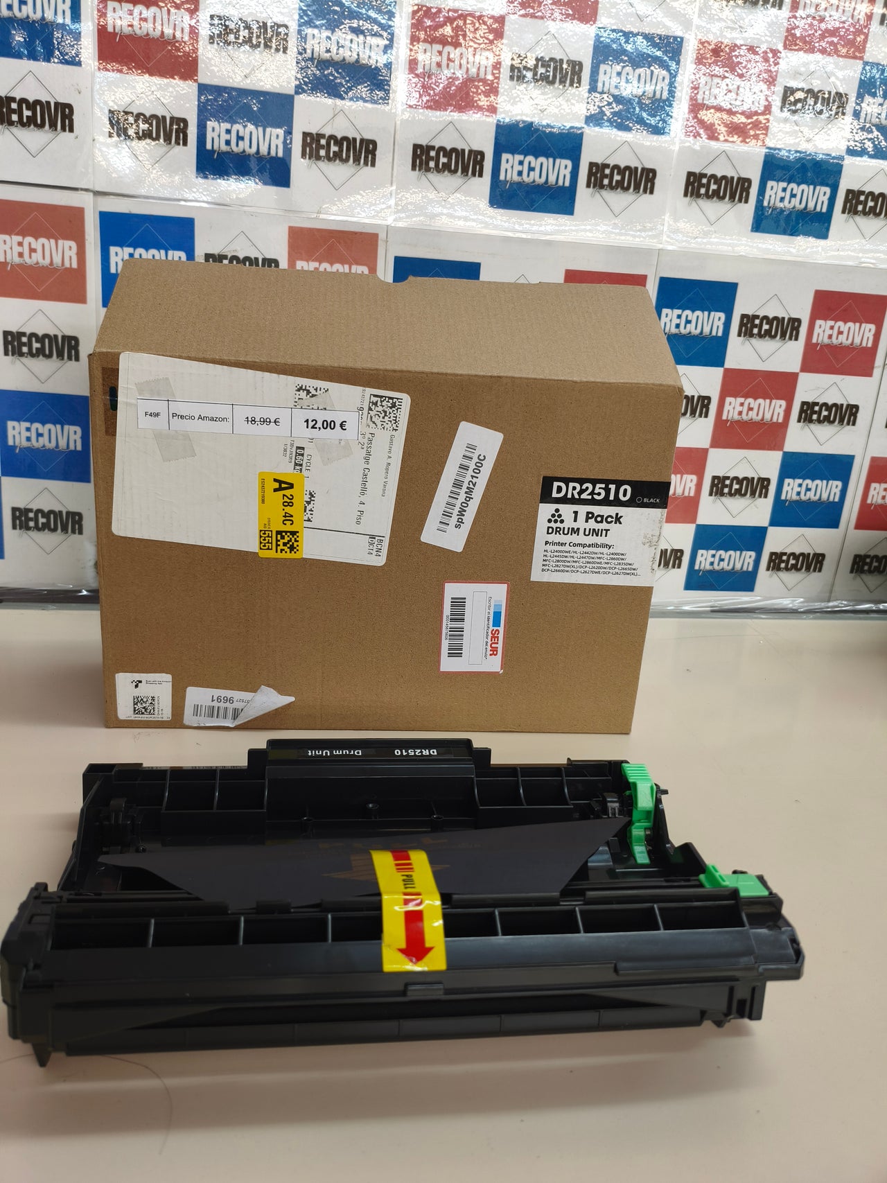 Halloya DR2510, tambor compatible Brother, para láser Mono