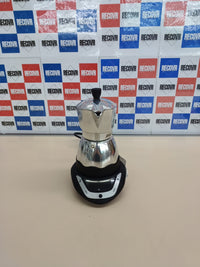 Cafetera Bialetti Eléctrico Moka Temporizador, Capacidad por 6 tazas, 365W, Plata / Negro