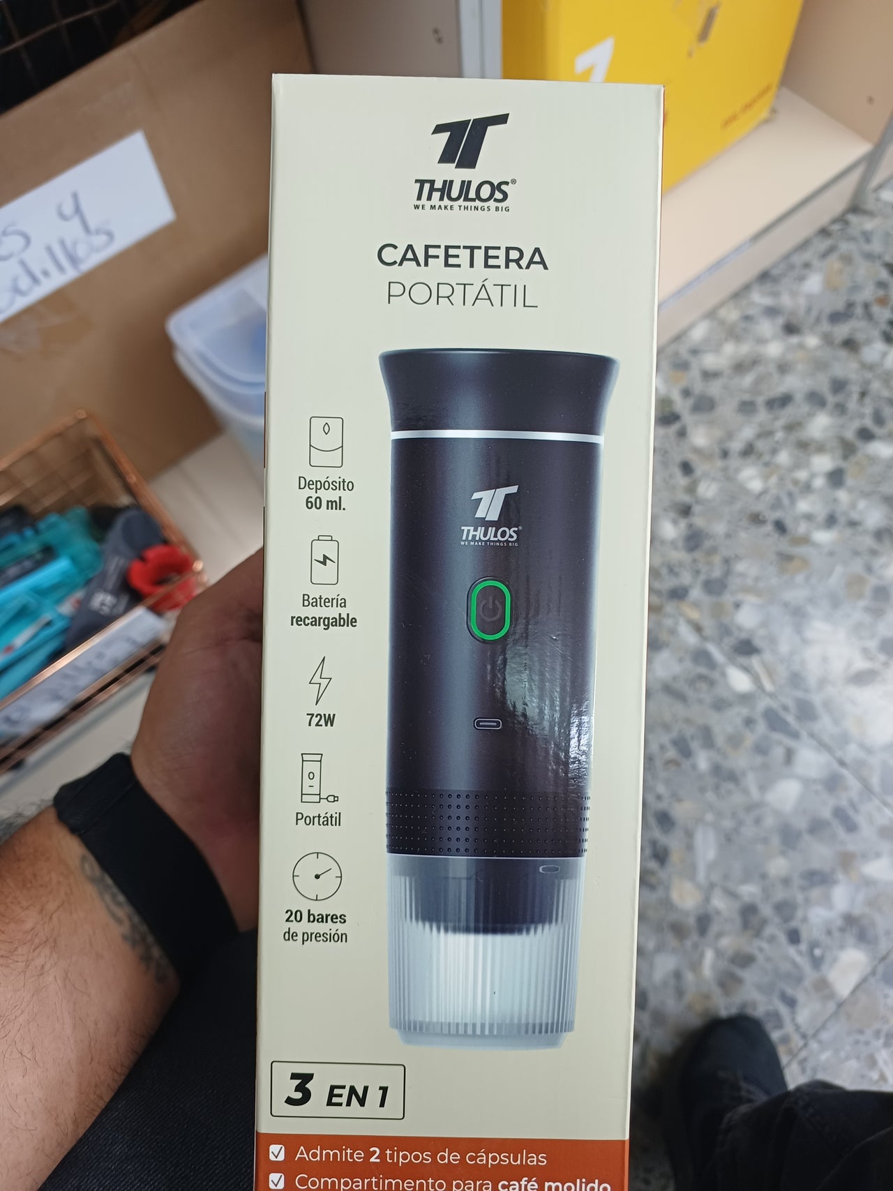 Cafetera portátil 3-1 THULOS TH-CM06