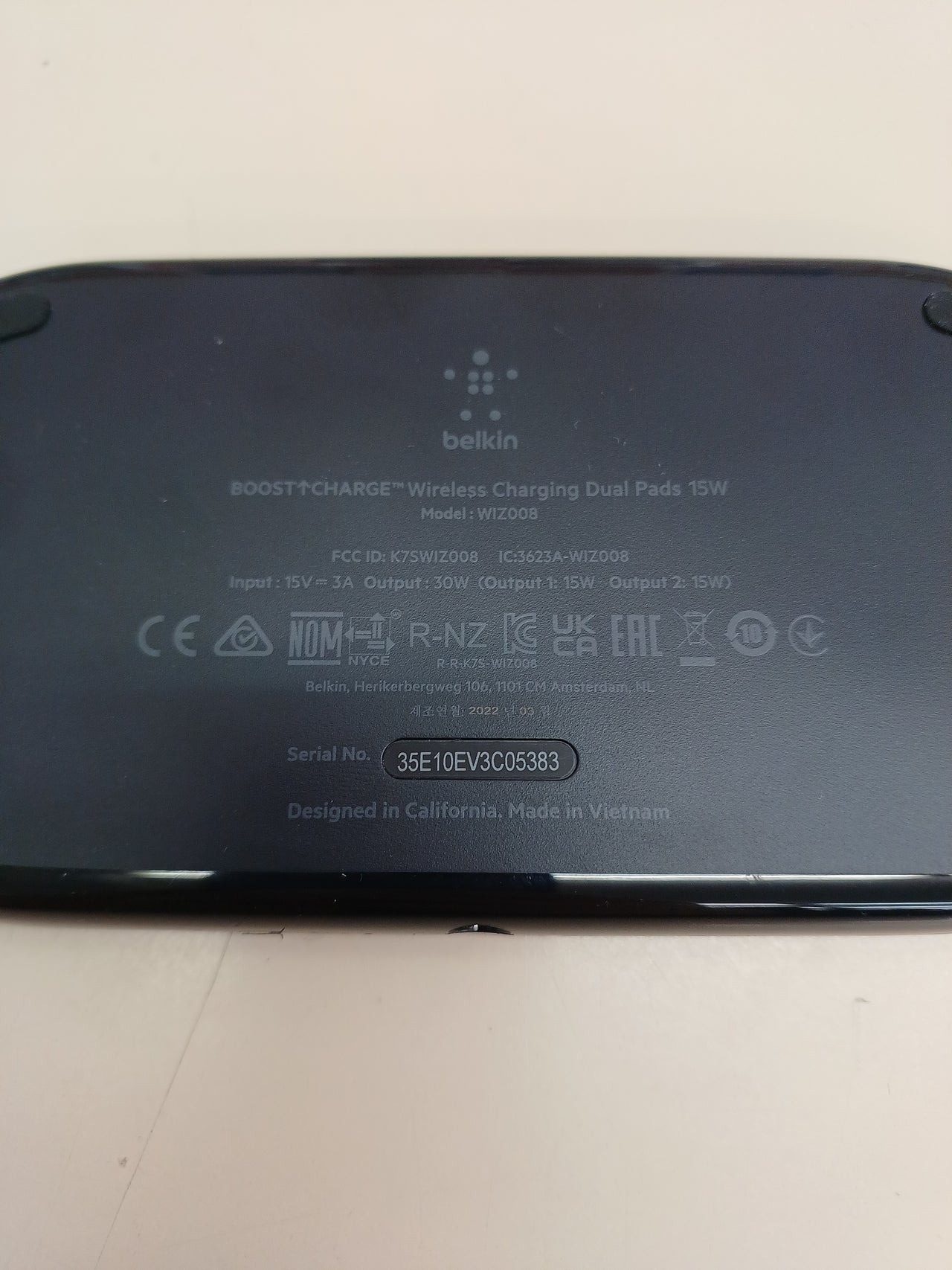 Cargador Inalámbrico Dual Belkin 15 W Negro