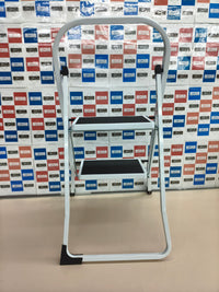 Escalera de tijera SONGMICS 2 peldaños plegable blanca carga 150 kg