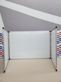 Pizarra Blanca Magnética Triptica, 90 x 60 cm (cerrada), 180 x 60 cm (abierta), superficie de acero lacado, marco de aluminio Bi-Office