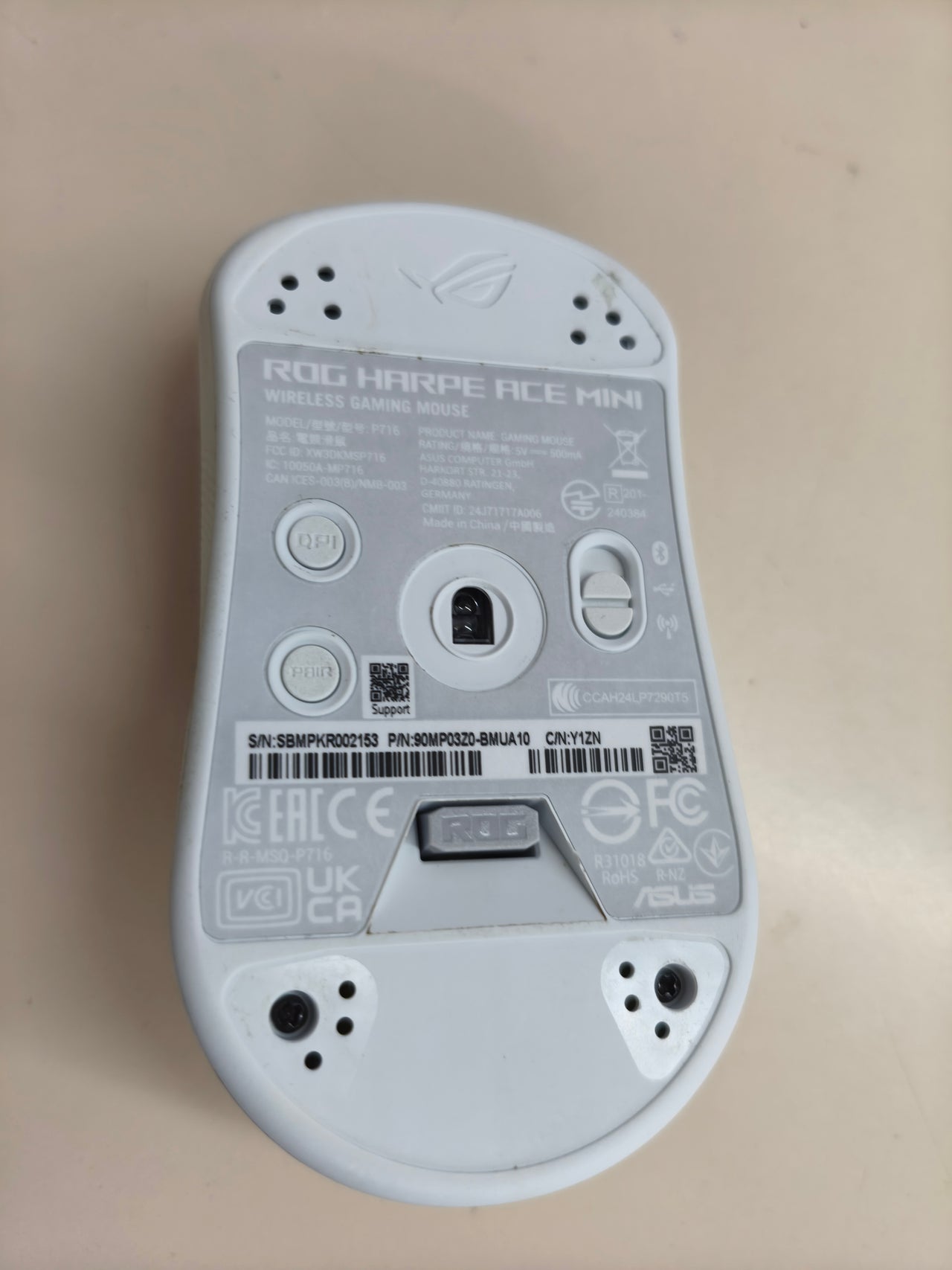 Ratón gaming ASUS ROG Harpe Ace Mini blanco