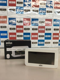 Braun BC10W, despertador digital con fecha, temperatura y alarma, blanco