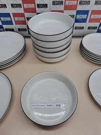 Vajilla porcelana 17 piezas blanco negro