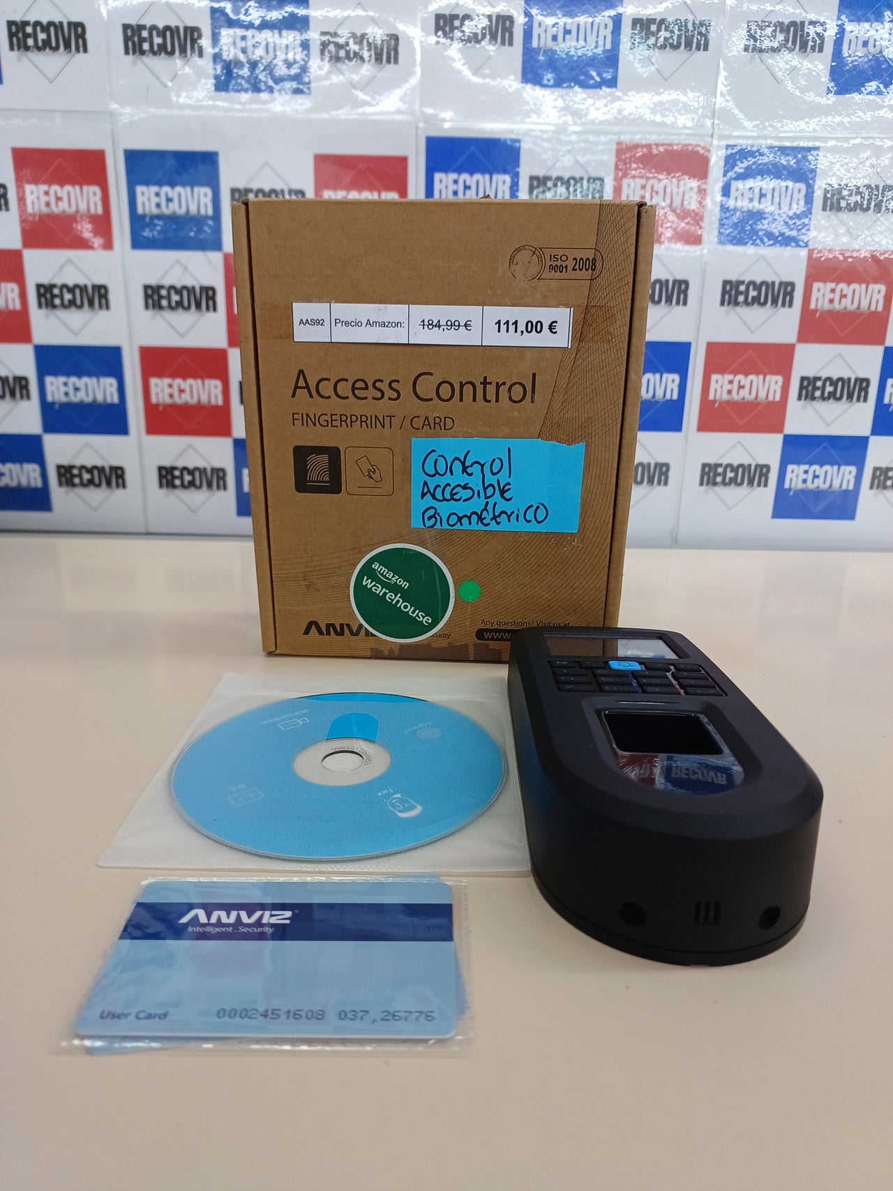 Control Acceso Biométrico, RFID, PIN – Wi-Fi, PoE, LCD 2.4", Linux
