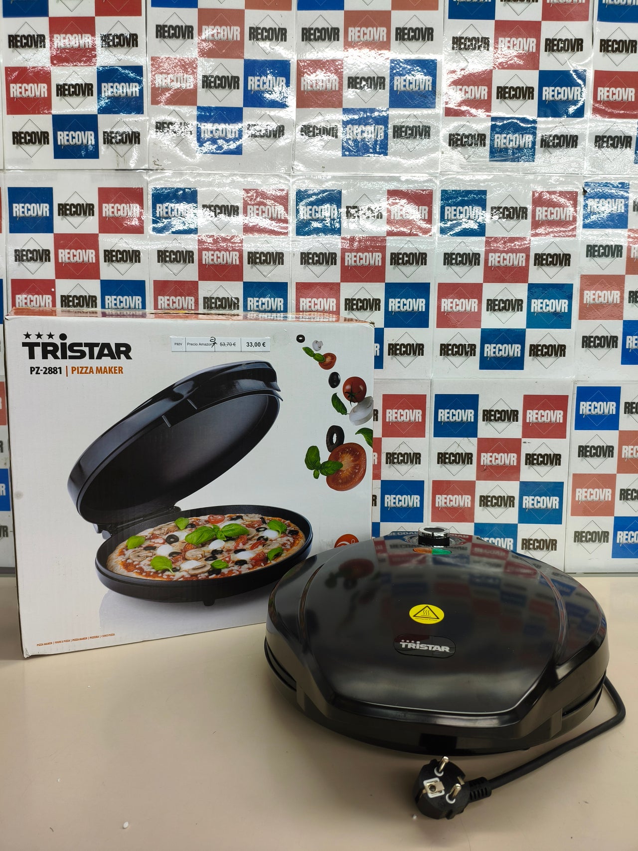 Pizzera eléctrica 30cm 1450W antiadherente Tristar