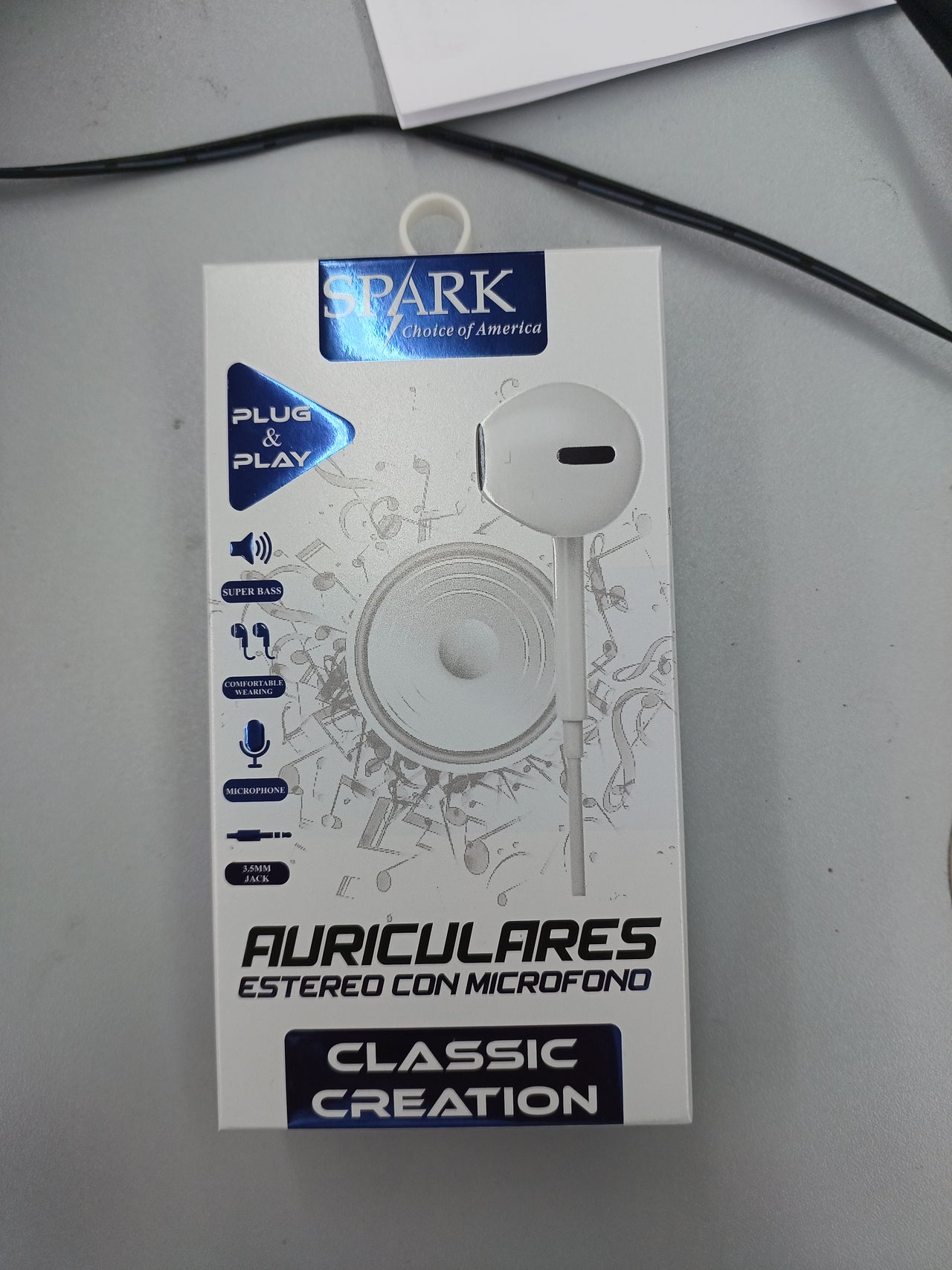 Auriculares Estero con Micrófono, 3.5mm Jack, Cómodos SPARK