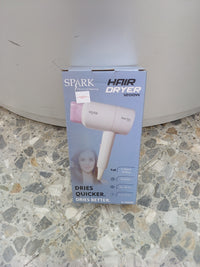 Secador de pelo Spark, potencia de 1200W, 2 niveles de velocidad, portátil, bajo ruido, S-105HD