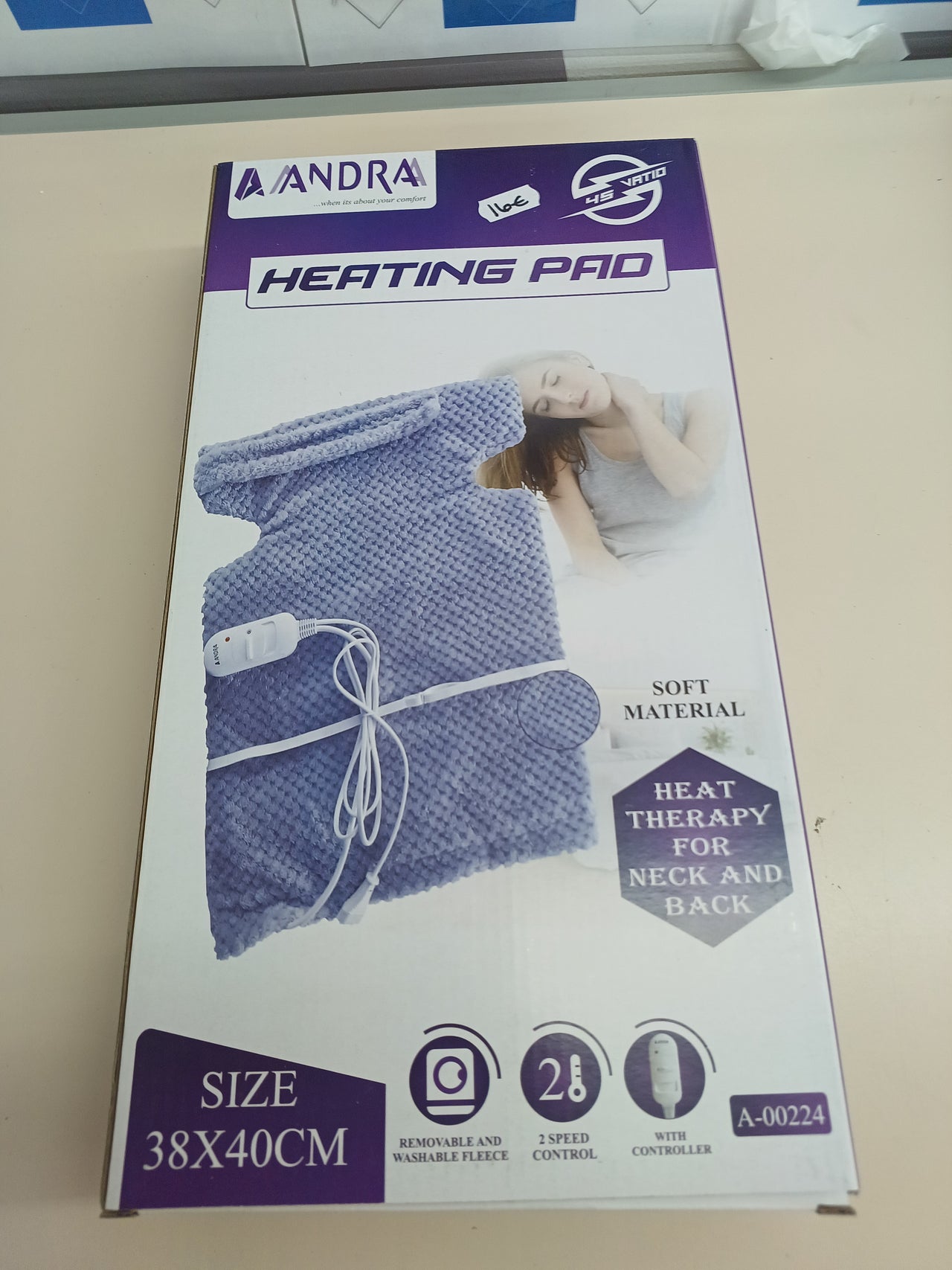 Almohadilla Eléctrica Cervical y Lumbar. AANDRA HeatWrap Pro 45W.