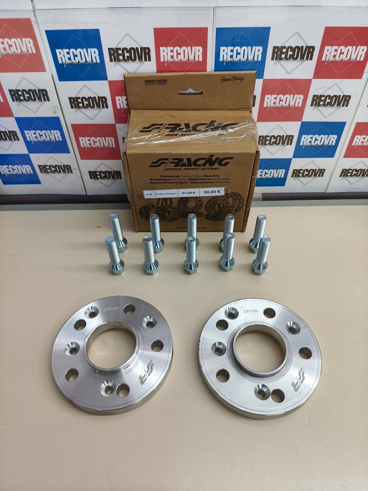 Separadores de rueda Simoni Racing 18 mm con tornillería incluida