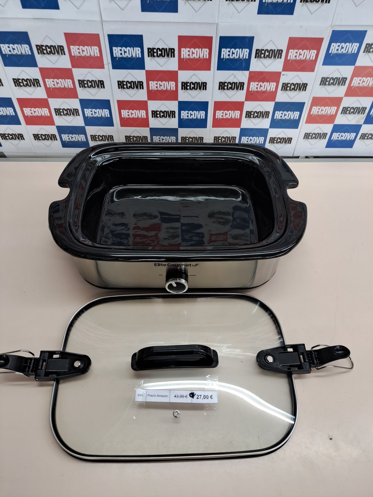 Olla cocción lenta 3,3 L acero inoxidable – Elite Gourmet