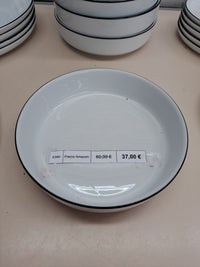Vajilla porcelana 17 piezas blanco negro
