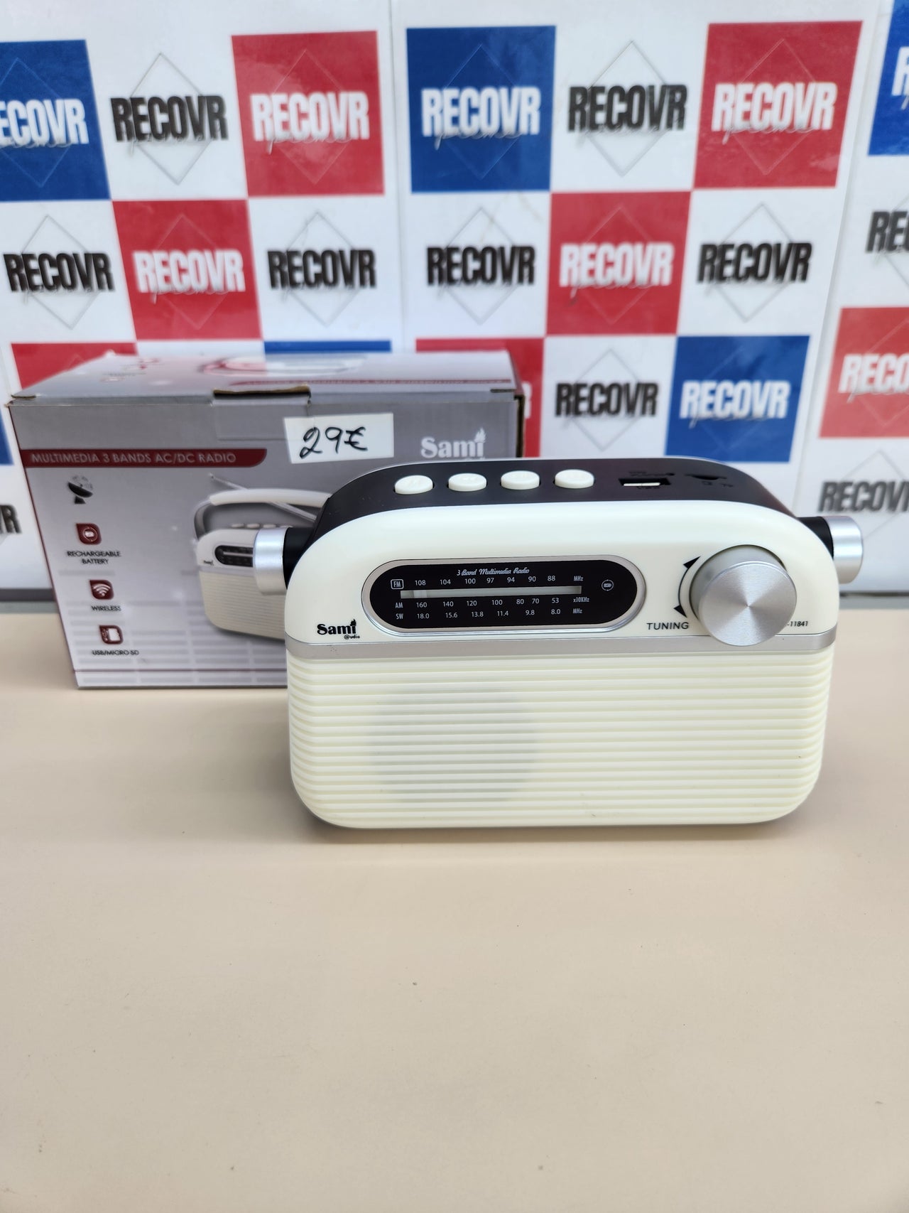 Radio Vintage FM Inalámbrica USB SD 1200mAh