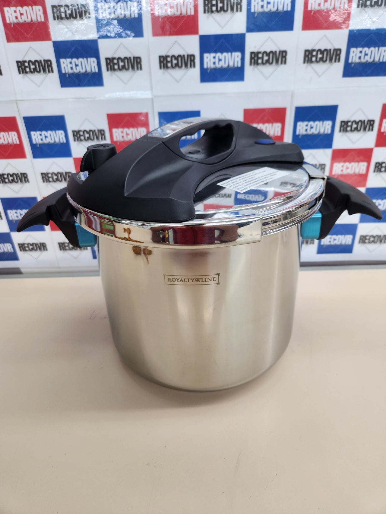Olla a presión Royalty Line 10L 24cm acero inoxidable con tapa segura y válvula limitadora presión RL-PS10L