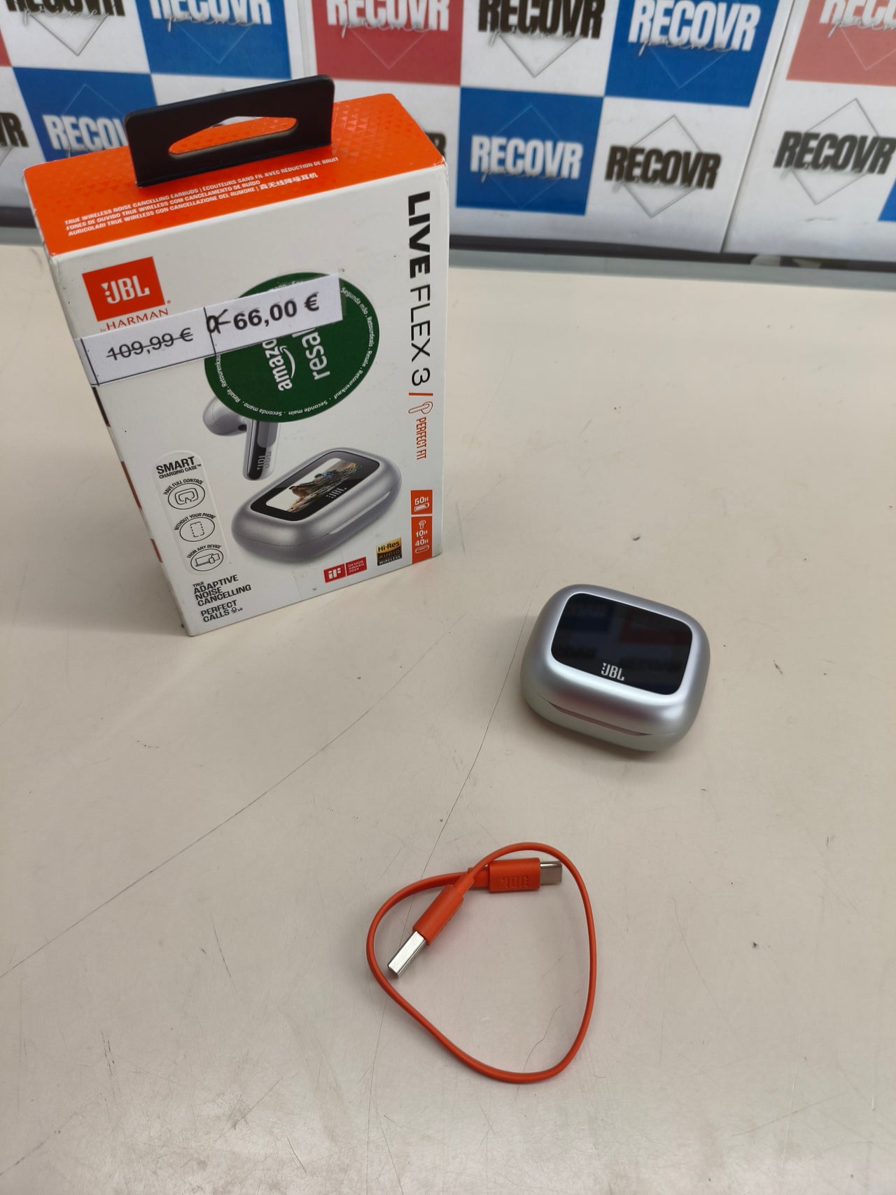 JBL Live Flex 3 auriculares inalámbricos ANC hasta 50h plateados