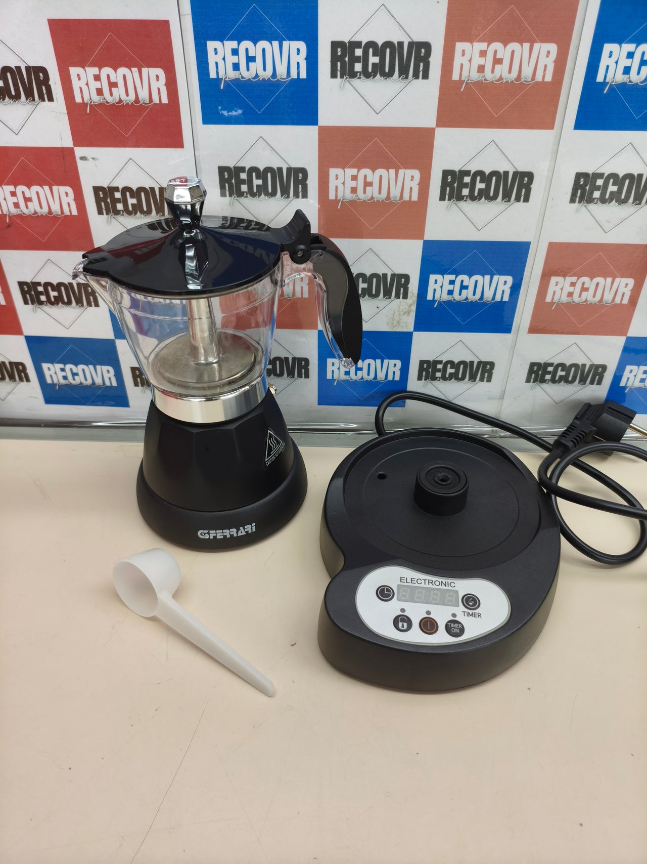 Cafetera moka eléctrica programable para 3 tazas