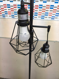 Lámpara de pie LED regulable EDISHINE con 3 luces E27 diseño industrial negro