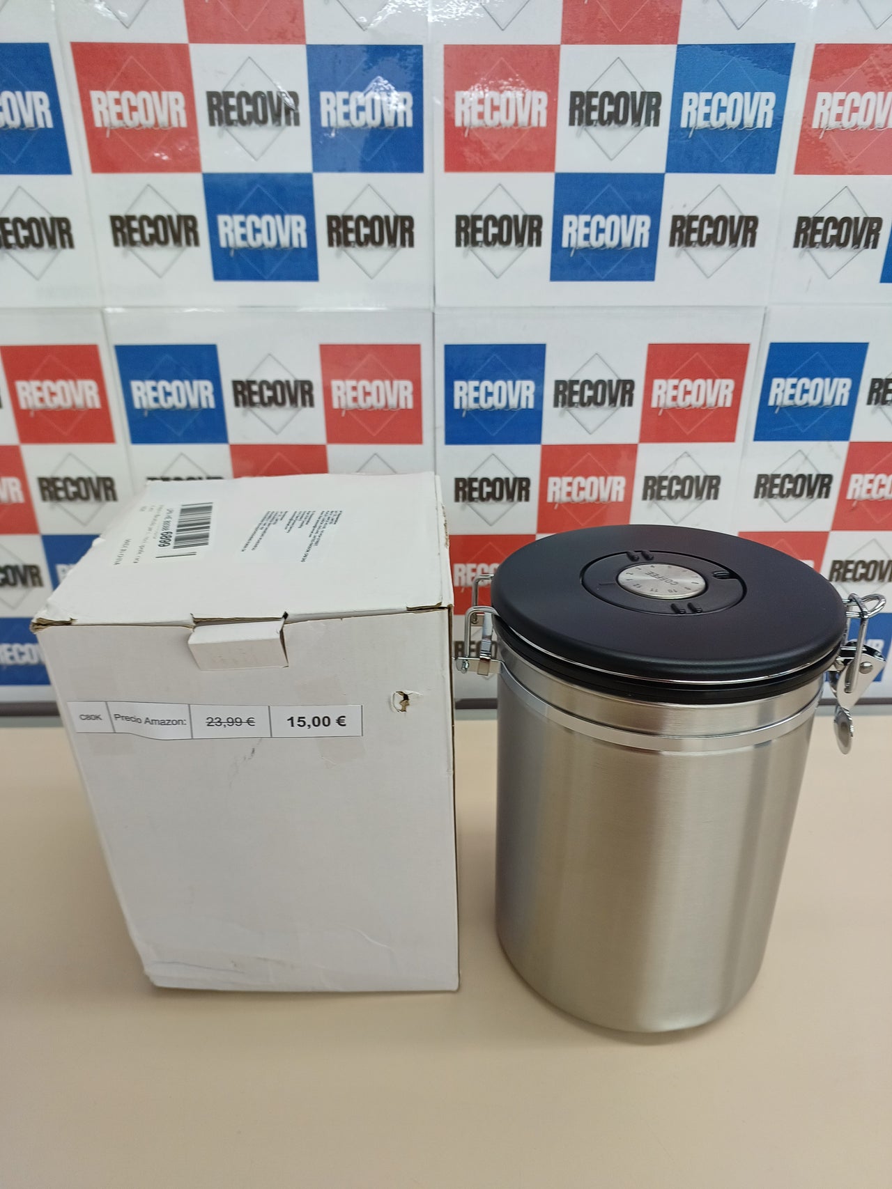 Lata de café de 1 kg, 2800 ml, con cuchara Shayson