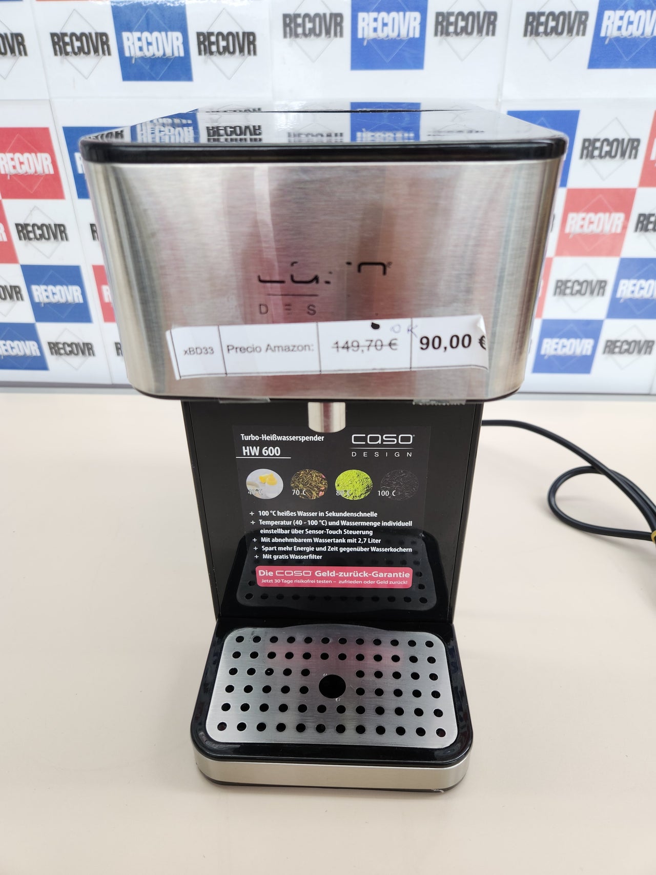 Hervidor Eléctrico CASO HW 600 2,7L Temperatura Ajustable