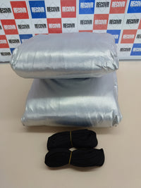 Favoto Funda para Moto Cubierta de Moto Oxford Impermeable Protectora a Prueba de Sol Lluvia Polvo Viento Nieve Excremento de Pájaro al Aire Libre, 245x105x125cm Negro+Plata