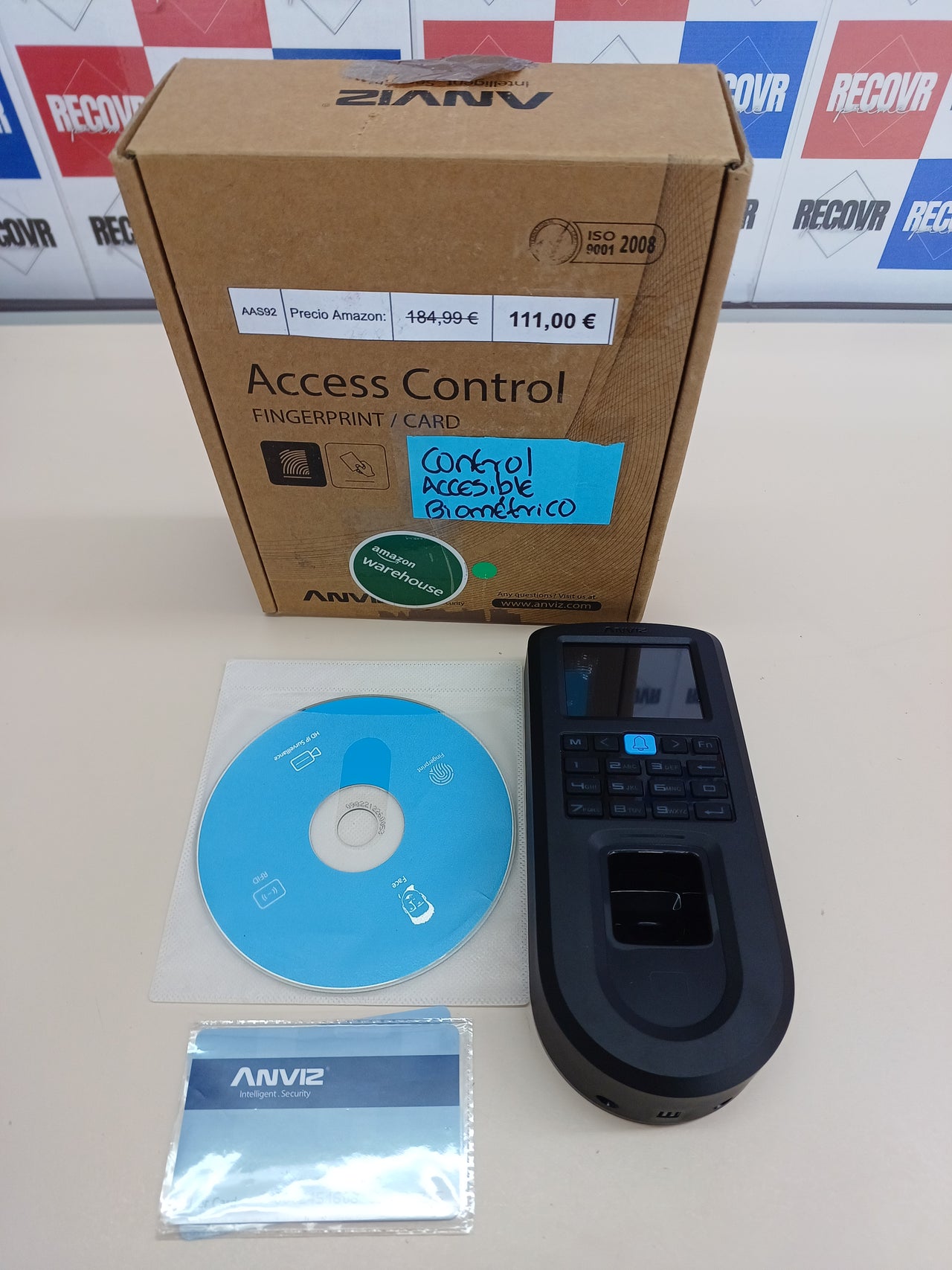 Control Acceso Biométrico, RFID, PIN – Wi-Fi, PoE, LCD 2.4", Linux