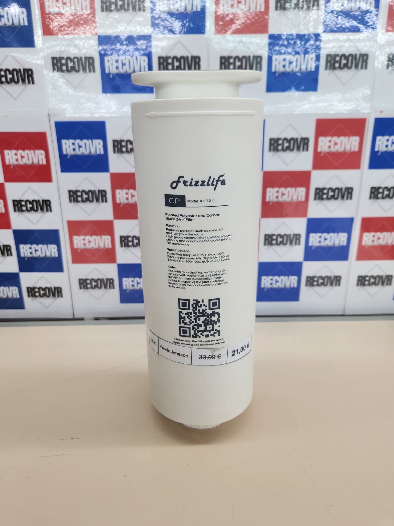Cartucho filtro ósmosis inversa 1ª etapa – Frizzlife