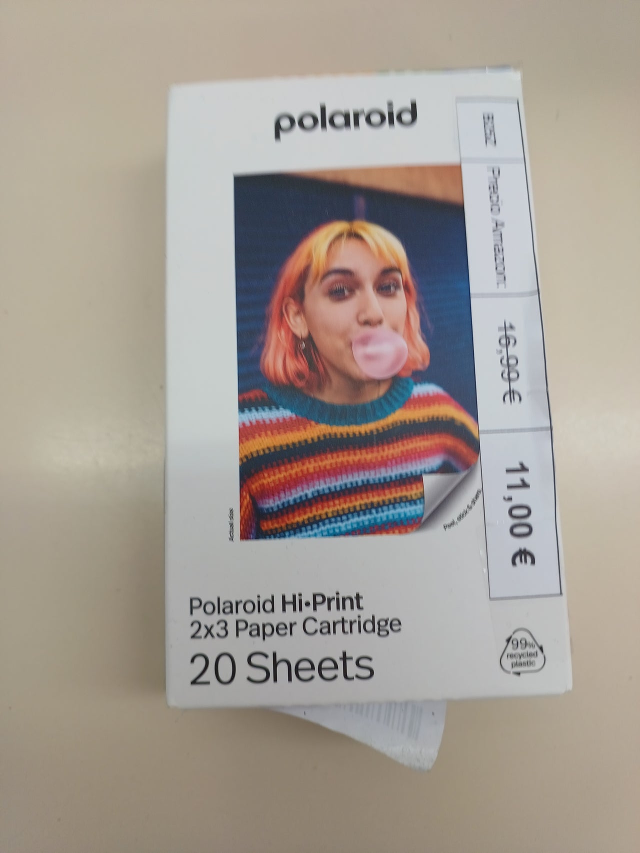 Cartucho 2x3  blanco Polaroid