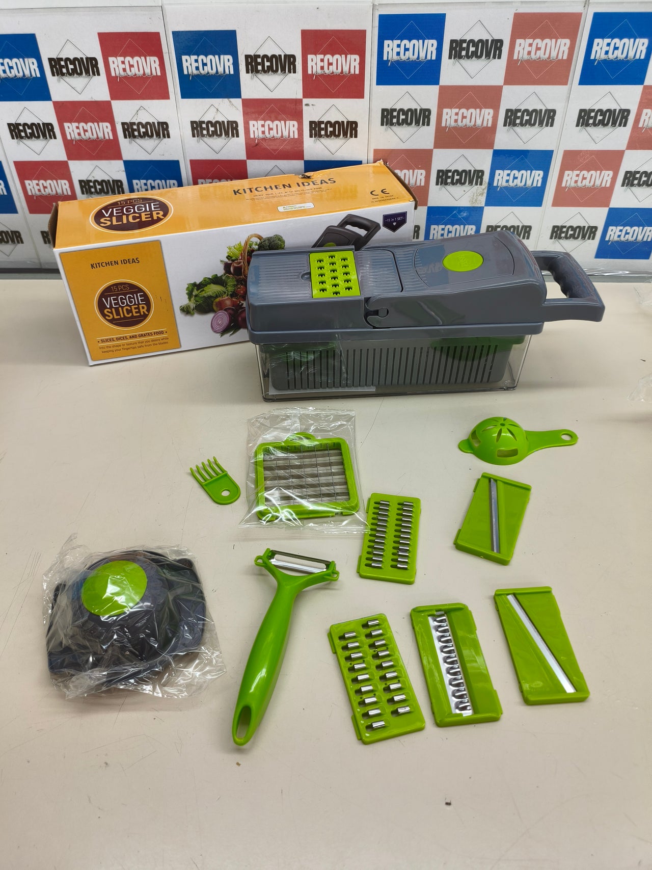 Cortador de verduras multifunción 14 en 1 con colador