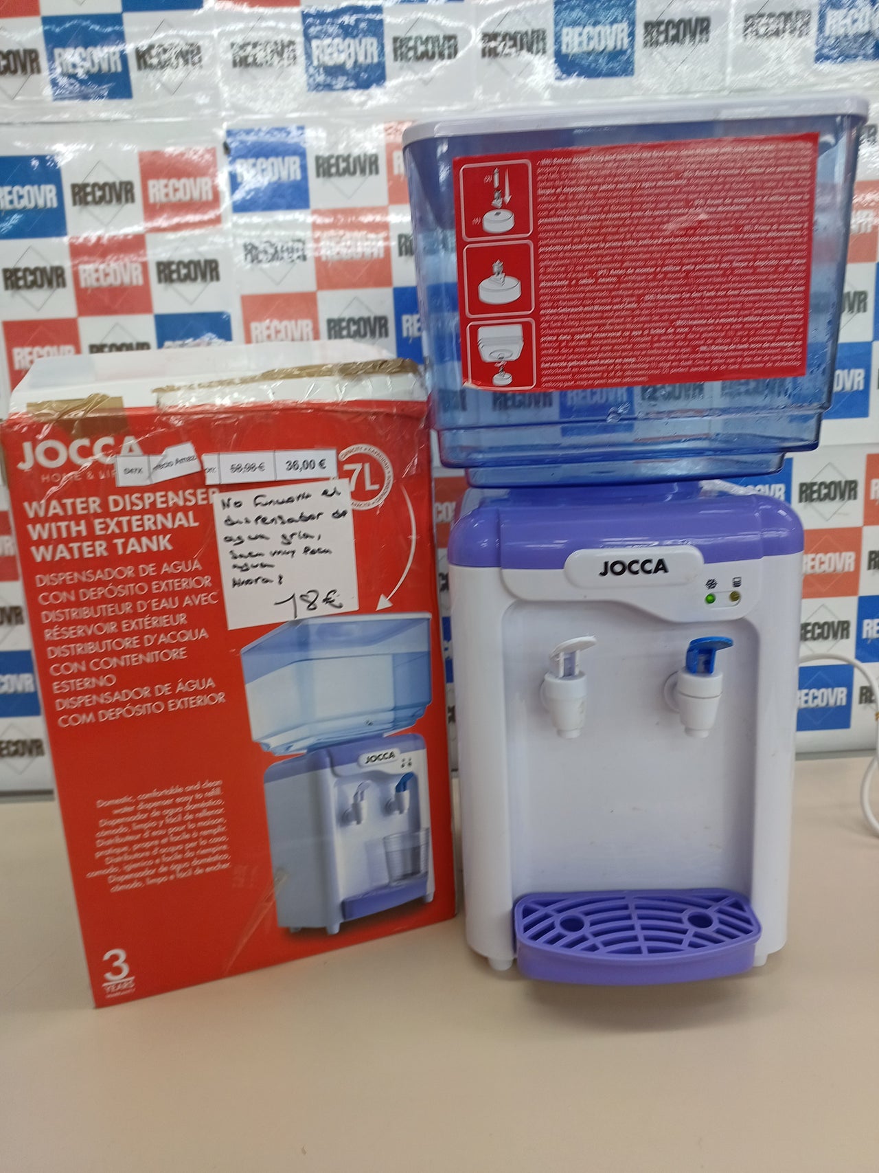 Dispensador de agua 7 L frío y ambiente – Jocca