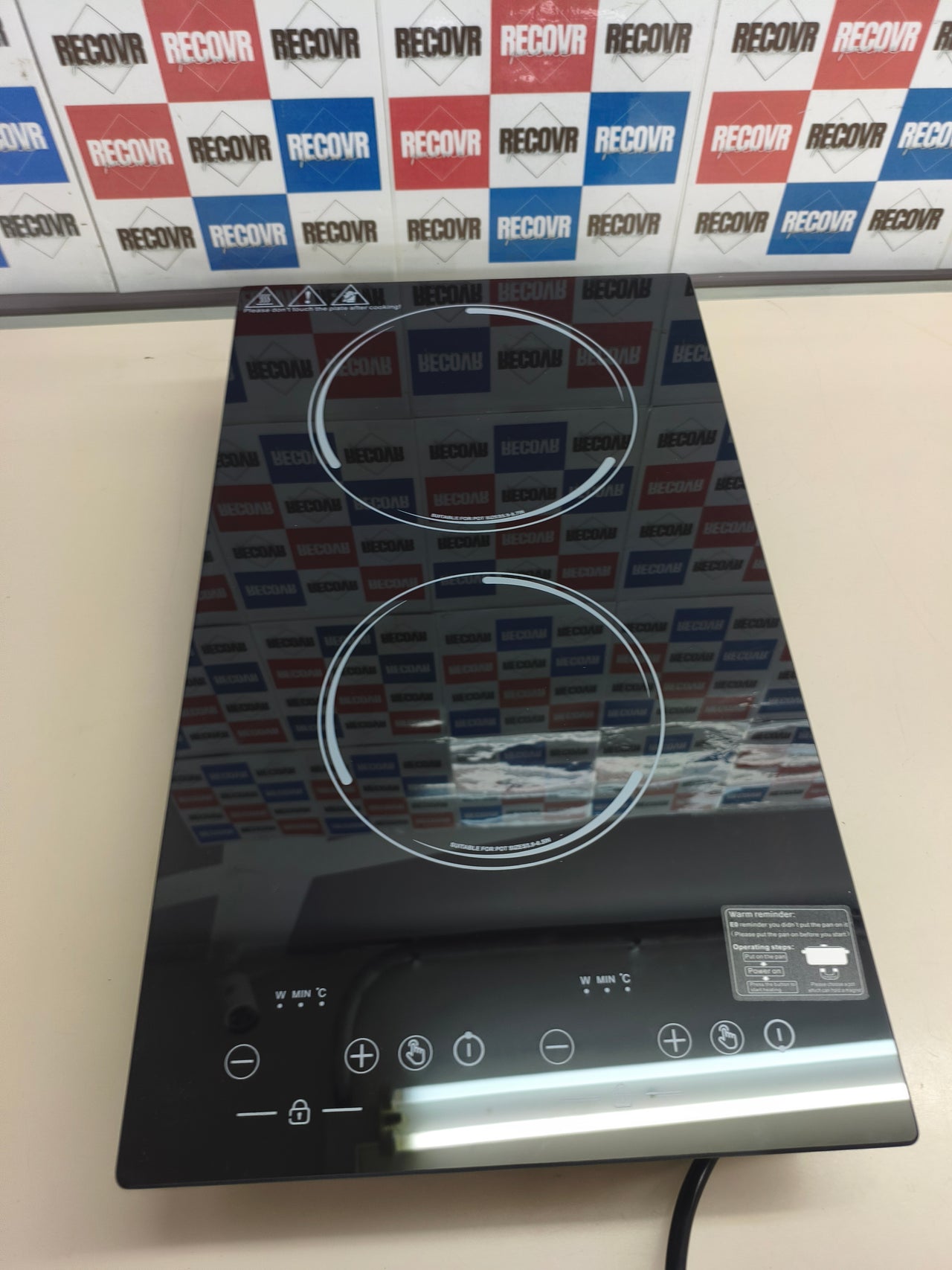 Placa de inducción GTKZW de 2 fuegos y 3600 W con 9 niveles