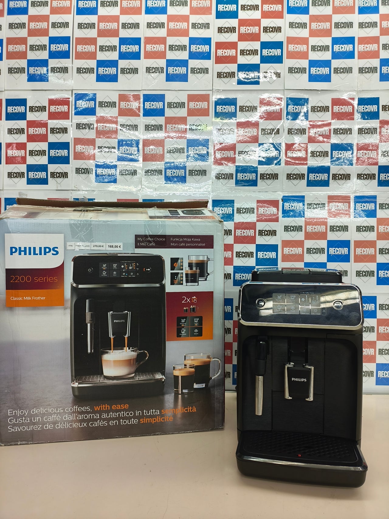 Cafetera espresso automática Philips Serie 2200 con espumador de leche