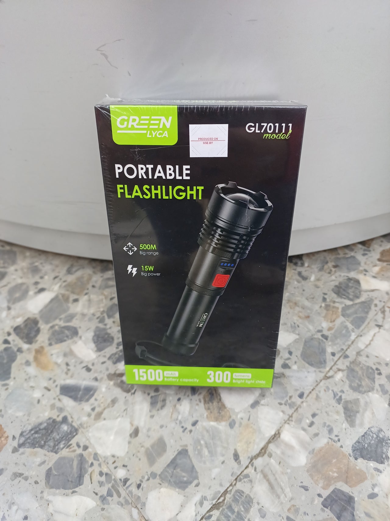 Linterna portátil GreenLyca, batería de 1500 mAh, potencia de 300 lumens, 15W, 500m de rango, GL70111