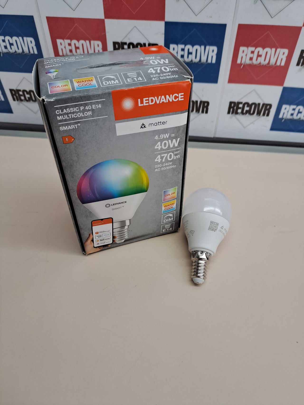 Bombilla LED inteligente E14 RGBW 4,9W Matter LEDVANCE