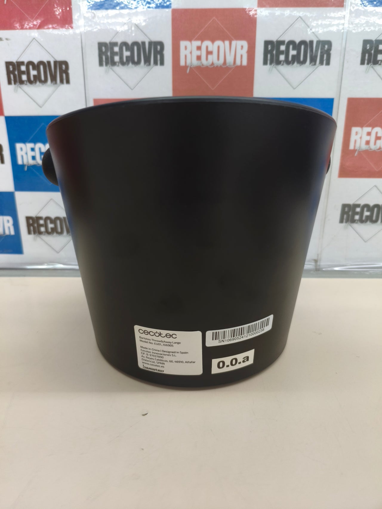 Cajón para posos de café con barra metálica extraíble