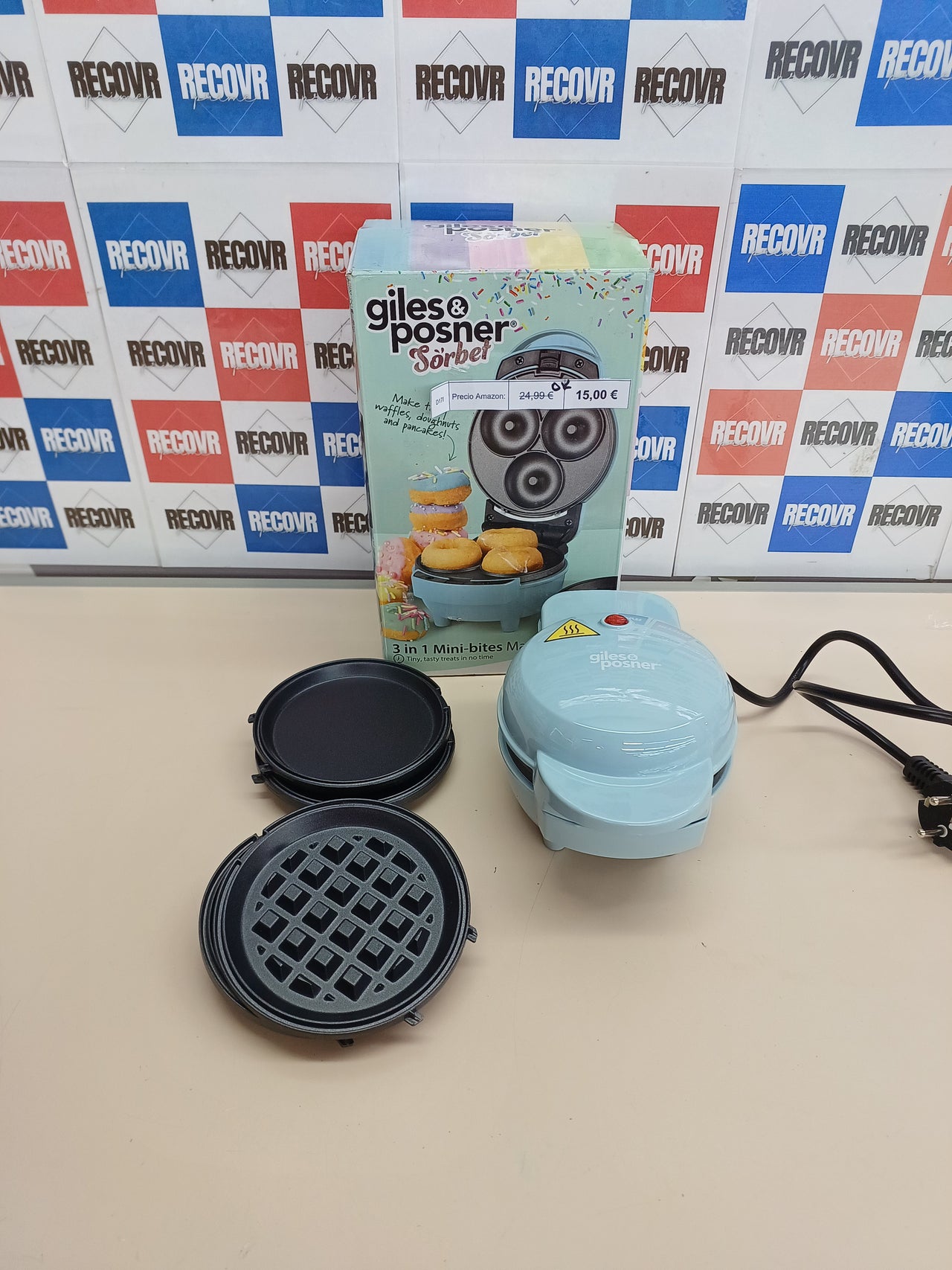 Mini Maker 3 en 1 Giles & Posner Donuts y Gofres