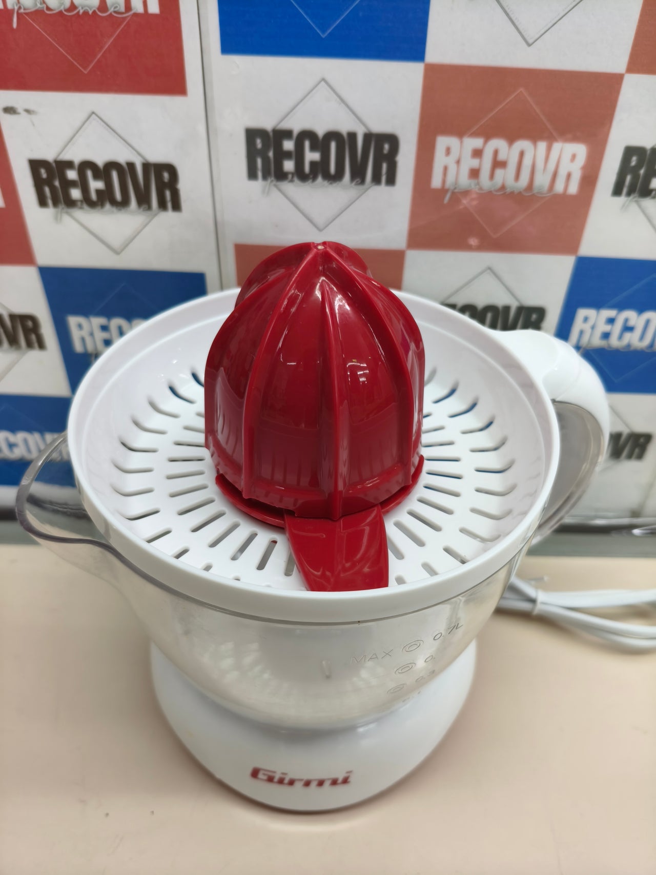 Girmi Sr02 Prensa De Cítricos Eléctricos 0,7 L 25 W Rojo, Blanco