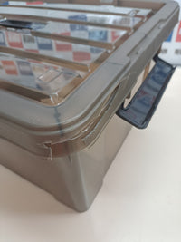 Cajas almacenamiento 35L apilables tapa 4ud SpaceXpert