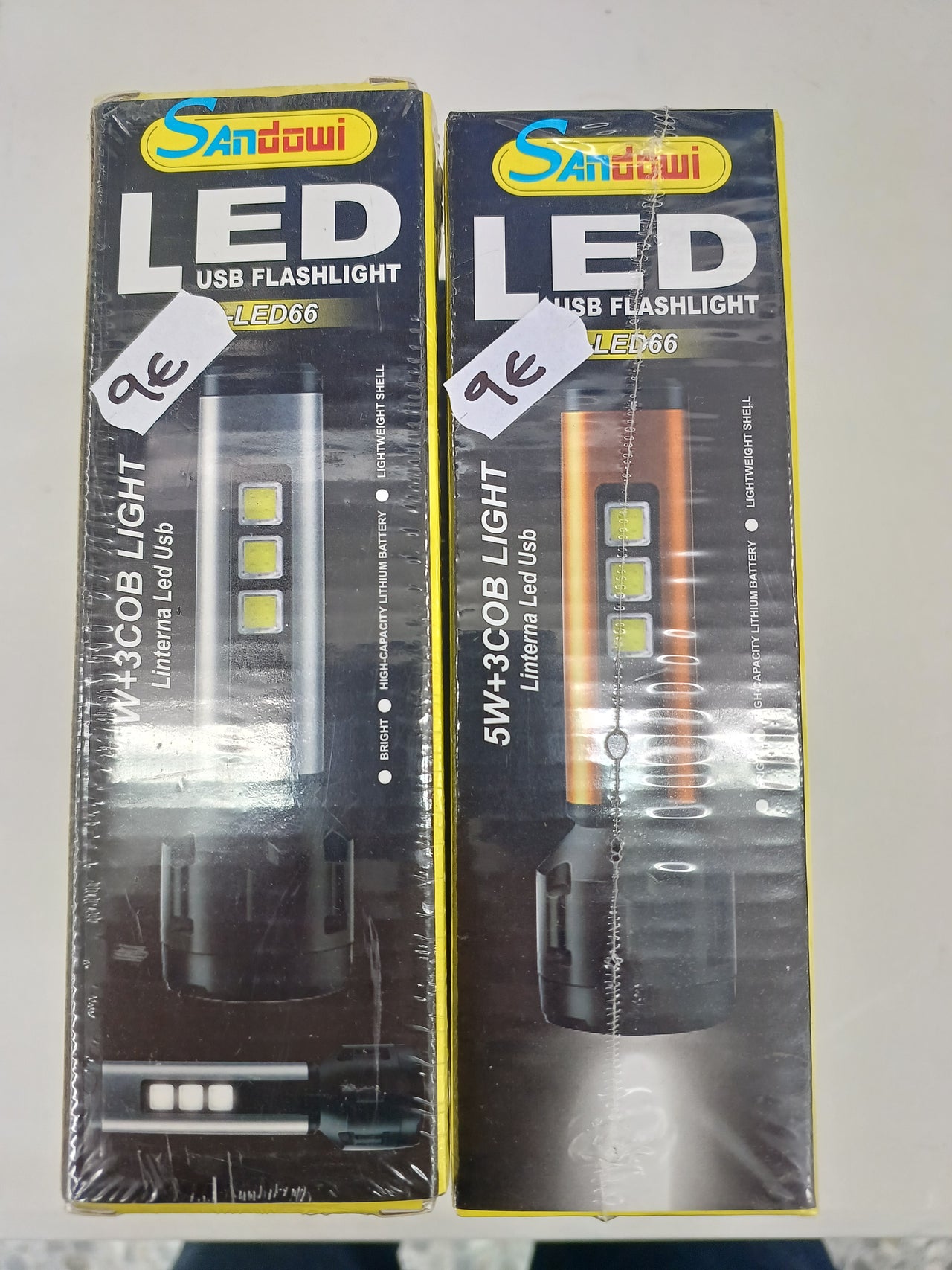 Sandowi Led USB flashlight 5w+3cob light Q-LED66