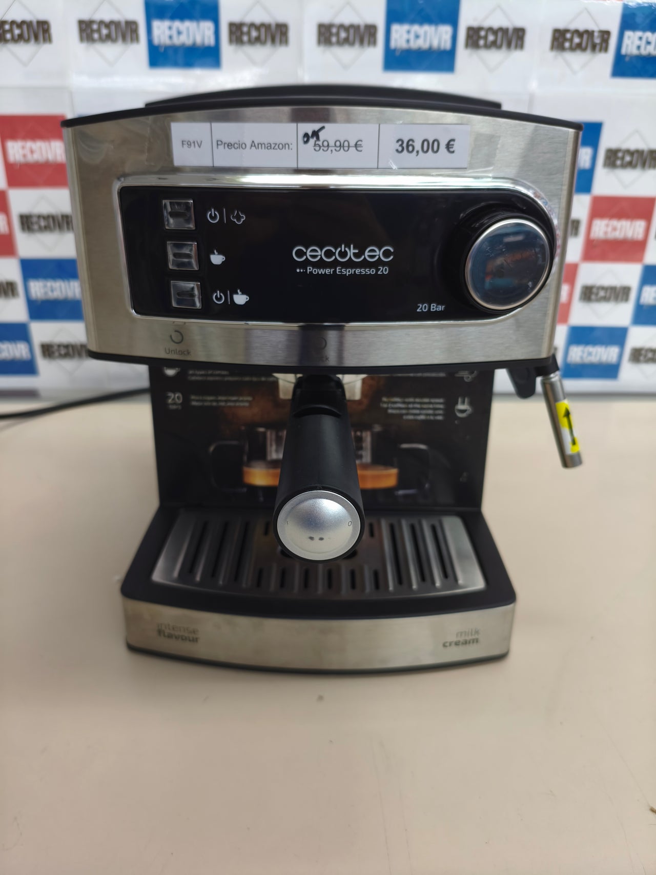 Cecotec Power Espresso 20 cafetera express manual 20 bares y depósito de 1,6 L