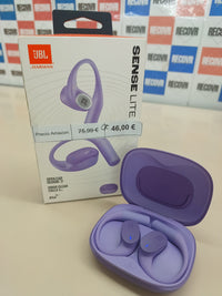 Auriculares inalámbricos abiertos JBL Sense Lite violeta con gancho para oreja