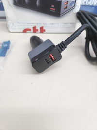 Cargador Coche 180 W, Adaptador Mechero Coche 12V/24V con 3 Tomas de Mechero USB-C PD USB QC3.0,  6 Puertos USB con Pantalla LED para iPhone Dash CAM BESTEK