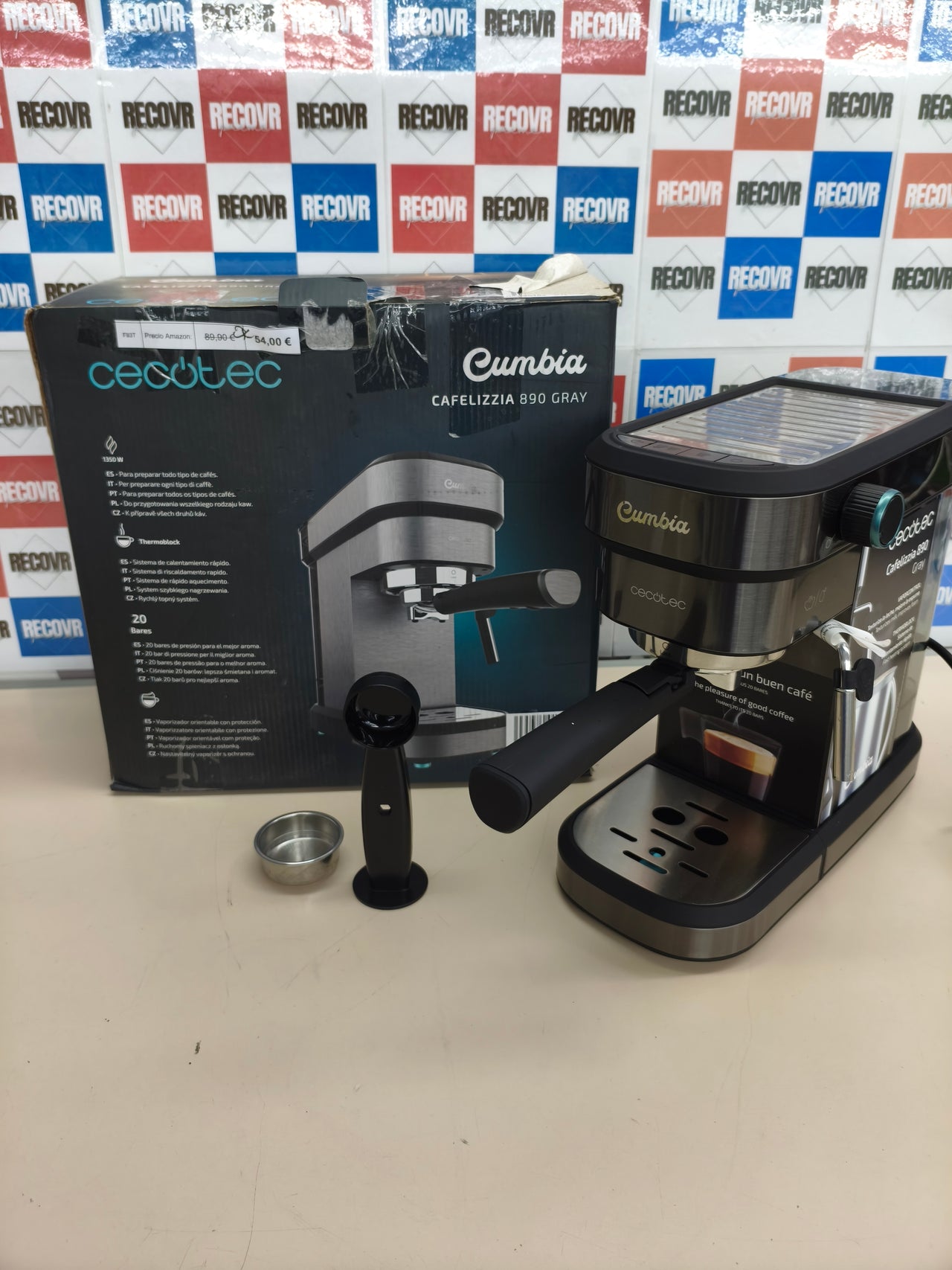 Cafetera espresso Cecotec Cafelizzia 890 Gray 20 bares