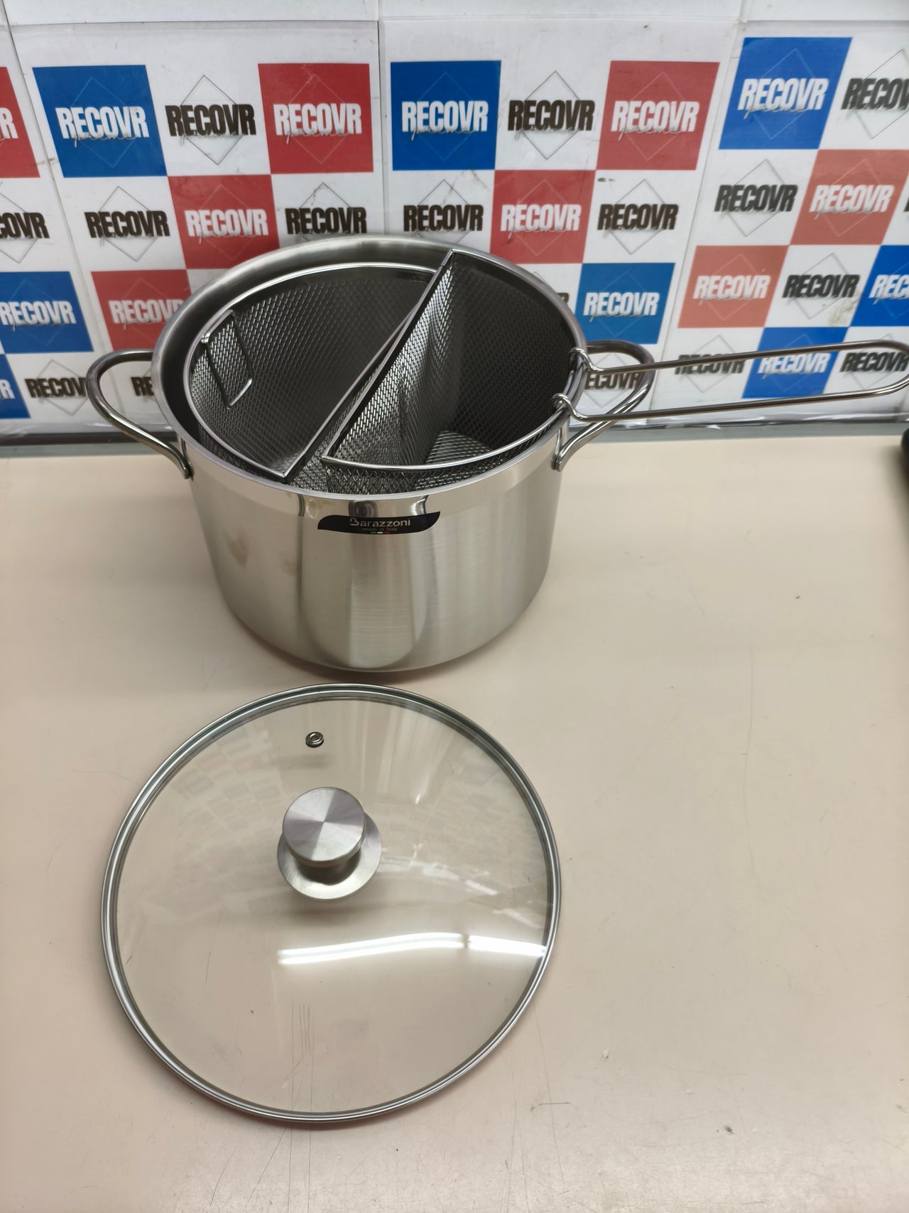 Olla para pasta de acero inoxidable de 7,25 litros