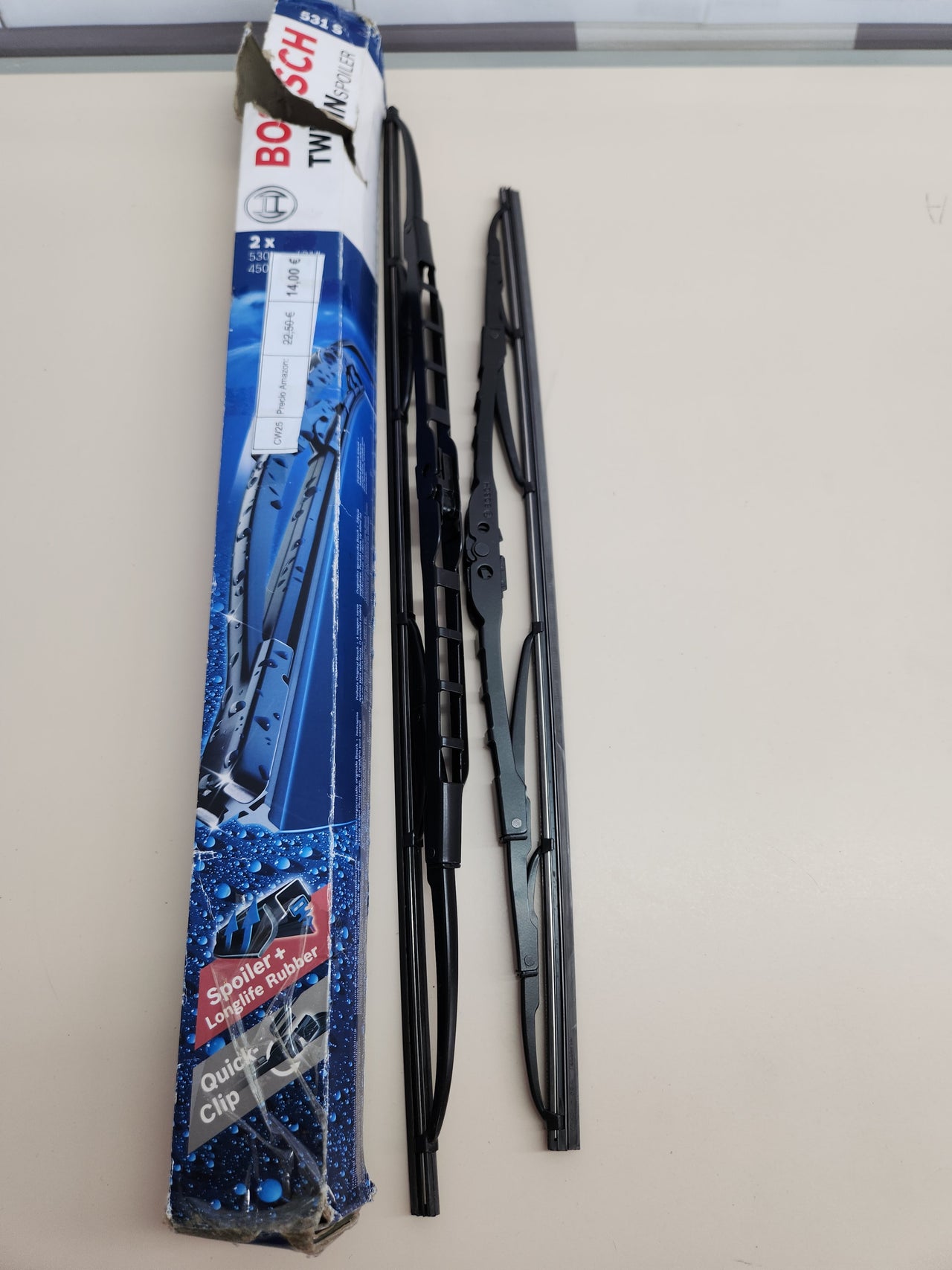 Escobillas Limpiaparabrisas Bosch Twin Spoiler 531S – Juego Frontal (530mm/450mm)