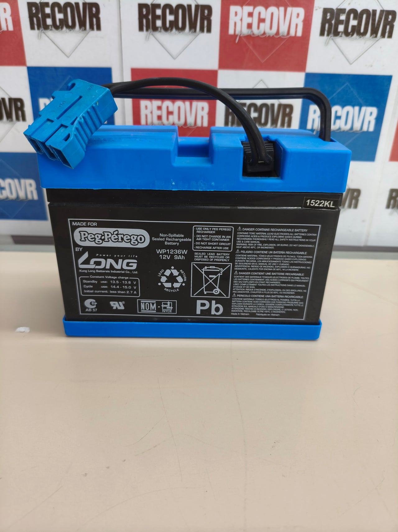 Batería recargable original Peg Perego 12V 12Ah para vehículos eléctricos