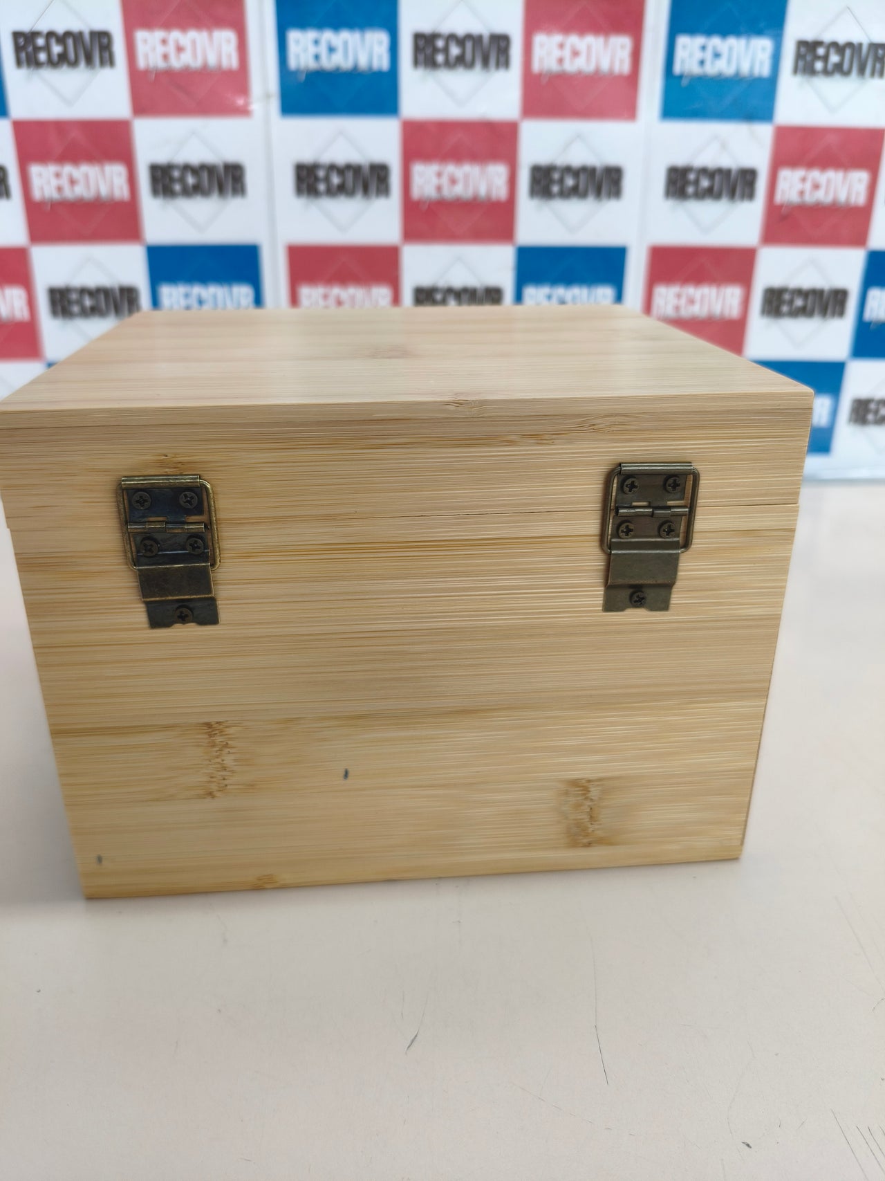 Caja de madera para recetas con 50 tarjetas en blanco