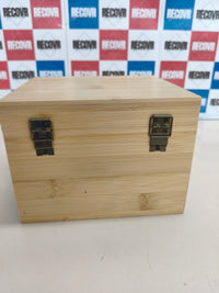 Caja de madera para recetas con 50 tarjetas en blanco