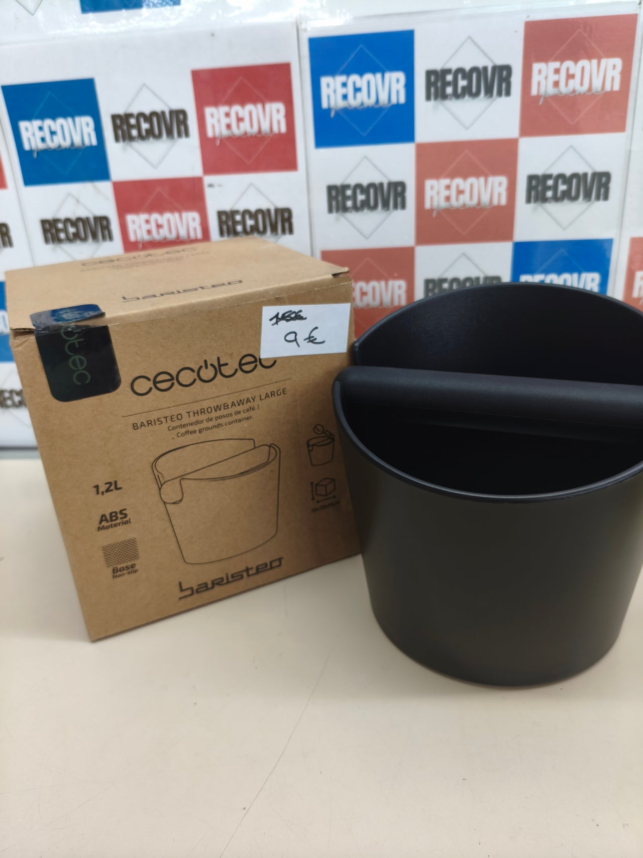 Cajón para posos de café con barra metálica extraíble