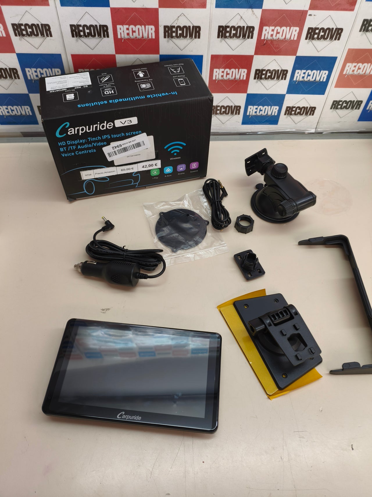Carpuride, pantalla 7", CarPlay/Android Auto, BT 5.0